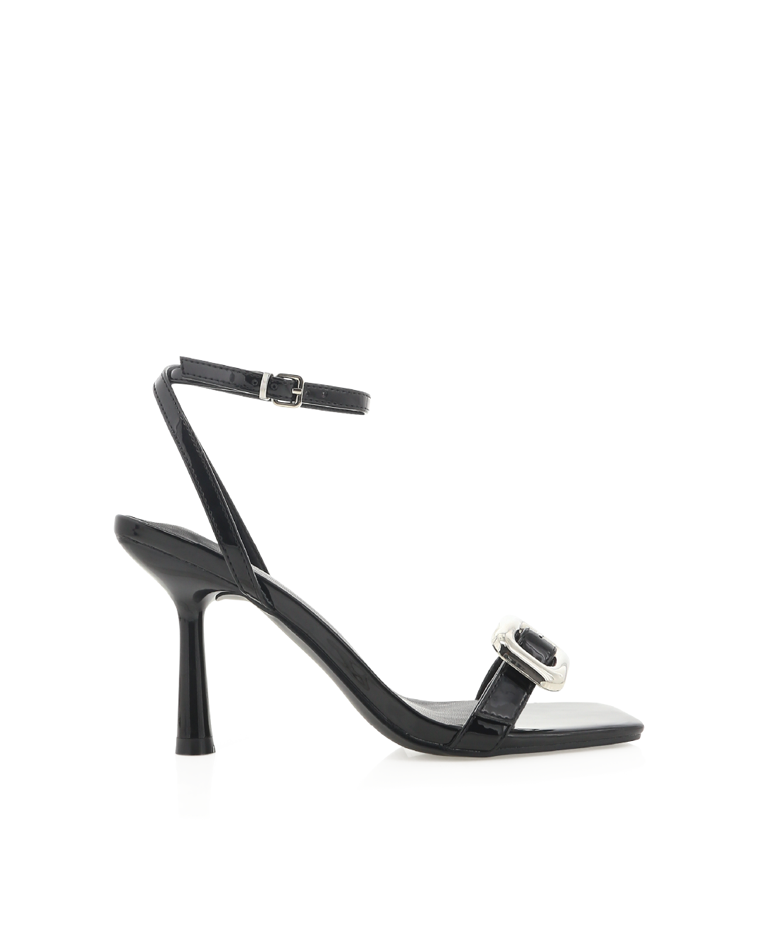 Ruthie High Stiletto Ankle Strap Sandal, Black Patent – Alicia Shoes, Hialeah FL