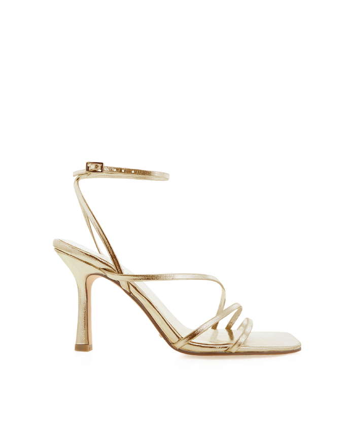 Sylvia High Stiletto Ankle Strap Sandal, Gold Metallic – Alicia Shoes, Hialeah FL