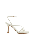 Sylvia High Stiletto Ankle Strap Sandal, White – Alicia Shoes, Hialeah FL