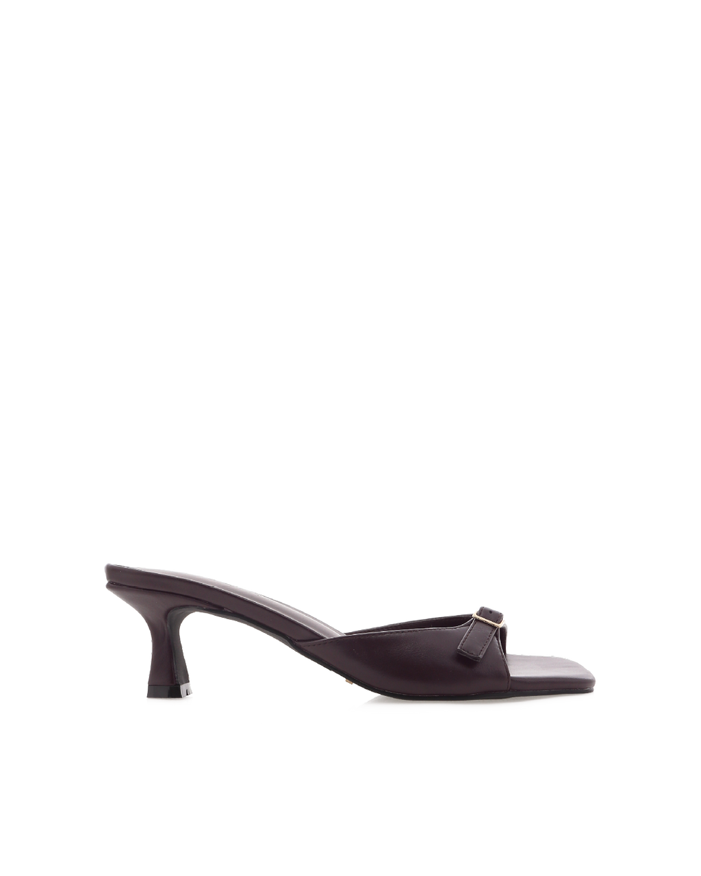 Tilden Kitten Heel Square-Toe Mule, Dark Cacao – Alicia Shoes, Hialeah FL