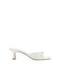 Tilden Kitten Heel Square-Toe Mule, White – Alicia Shoes, Hialeah FL