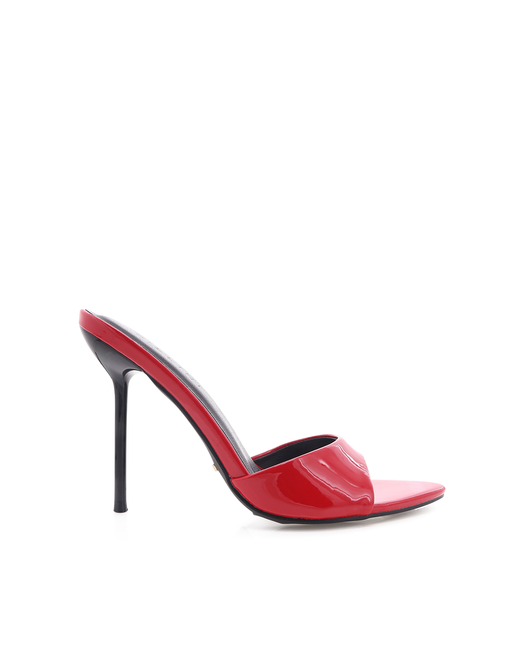 Tivon High Stiletto Open-Toe Mule, Rouge Patent – Alicia Shoes, Hialeah FL