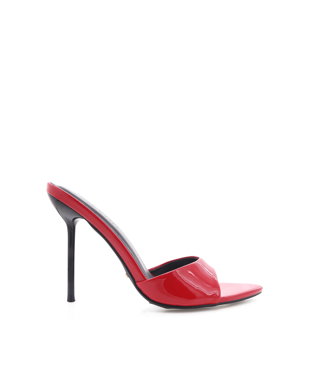 Tivon High Stiletto Open-Toe Mule, Rouge Patent – Alicia Shoes, Hialeah FL