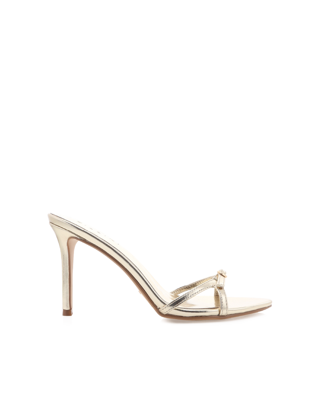 Umay High Stiletto Open-Toe Mule, Gold Metallic – Alicia Shoes, Hialeah FL