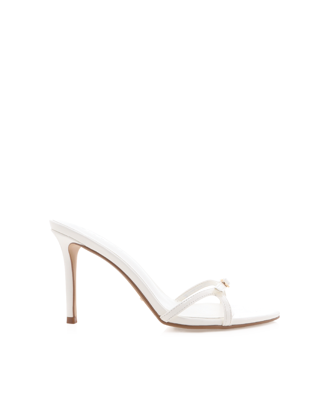 Umay High Stiletto Open-Toe Mule, White Patent – Alicia Shoes, Hialeah FL