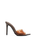 Vernise High Stiletto Open-Toe Mule, Chocolate – Alicia Shoes, Hialeah FL