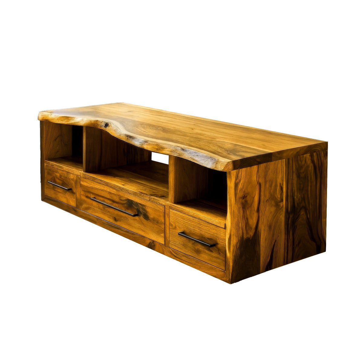 Vareon Live Edge Solid Wood Floating Bathroom Vanity With Drawers