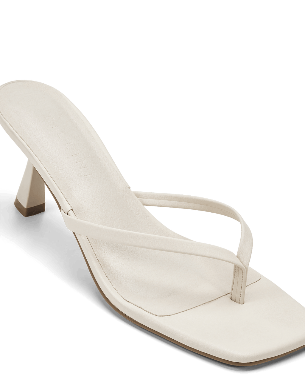 Xami Mid Stiletto Thong Mule, Bone – on foot, view 4