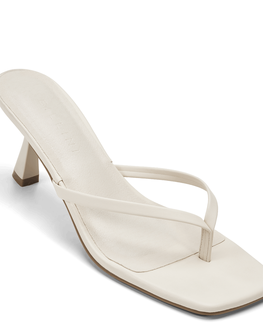 Xami Mid Stiletto Thong Mule, Bone – on foot, view 4