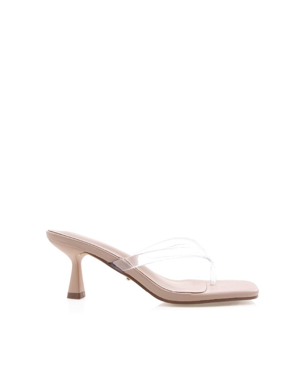 Xami Mid Stiletto Thong Mule, Clear/Nude – Alicia Shoes, Hialeah FL
