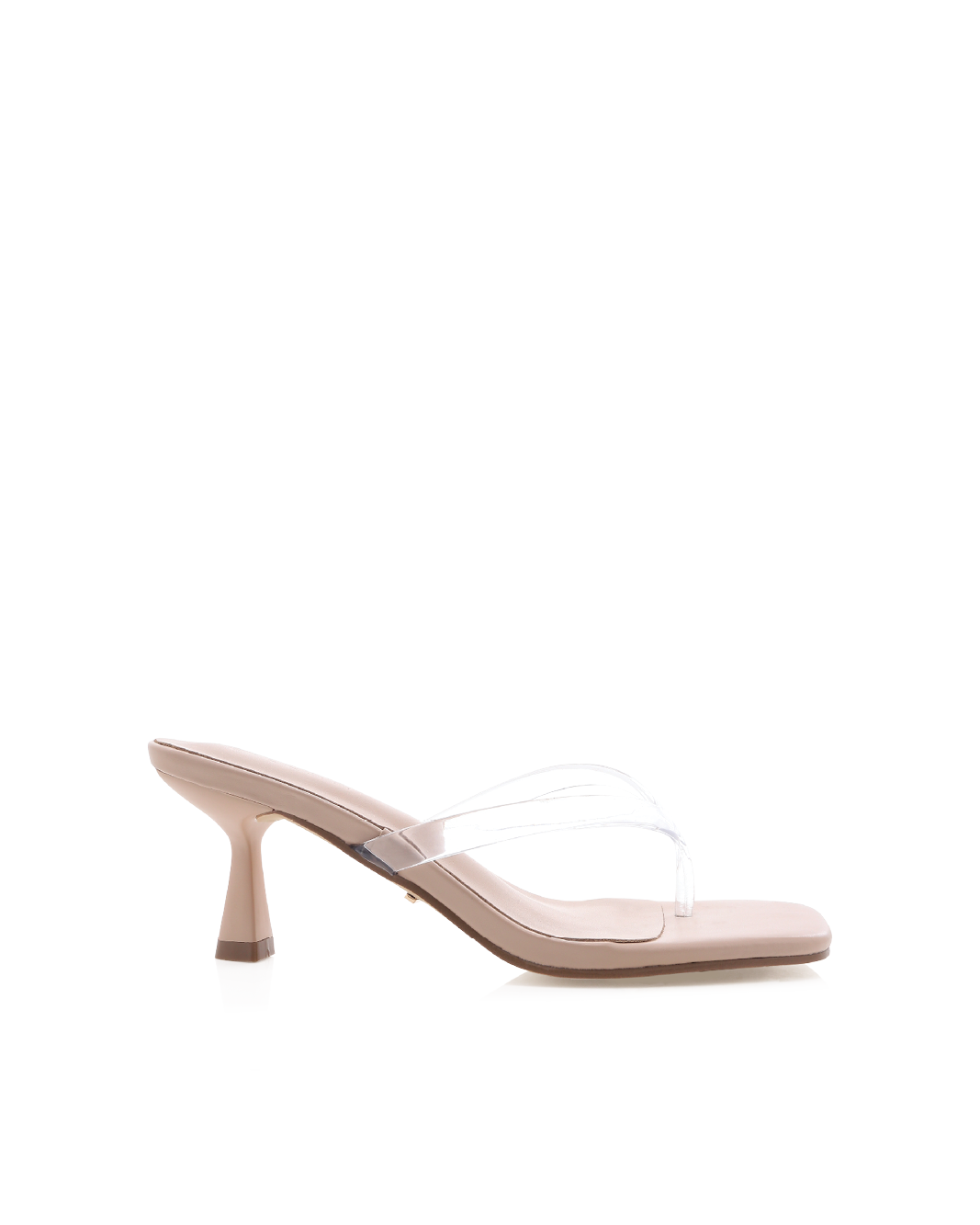 Xami Mid Stiletto Thong Mule, Clear/Nude – Alicia Shoes, Hialeah FL