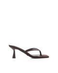 Xami Mid Stiletto Thong Mule, Dark Cacao Suede – Alicia Shoes, Hialeah FL