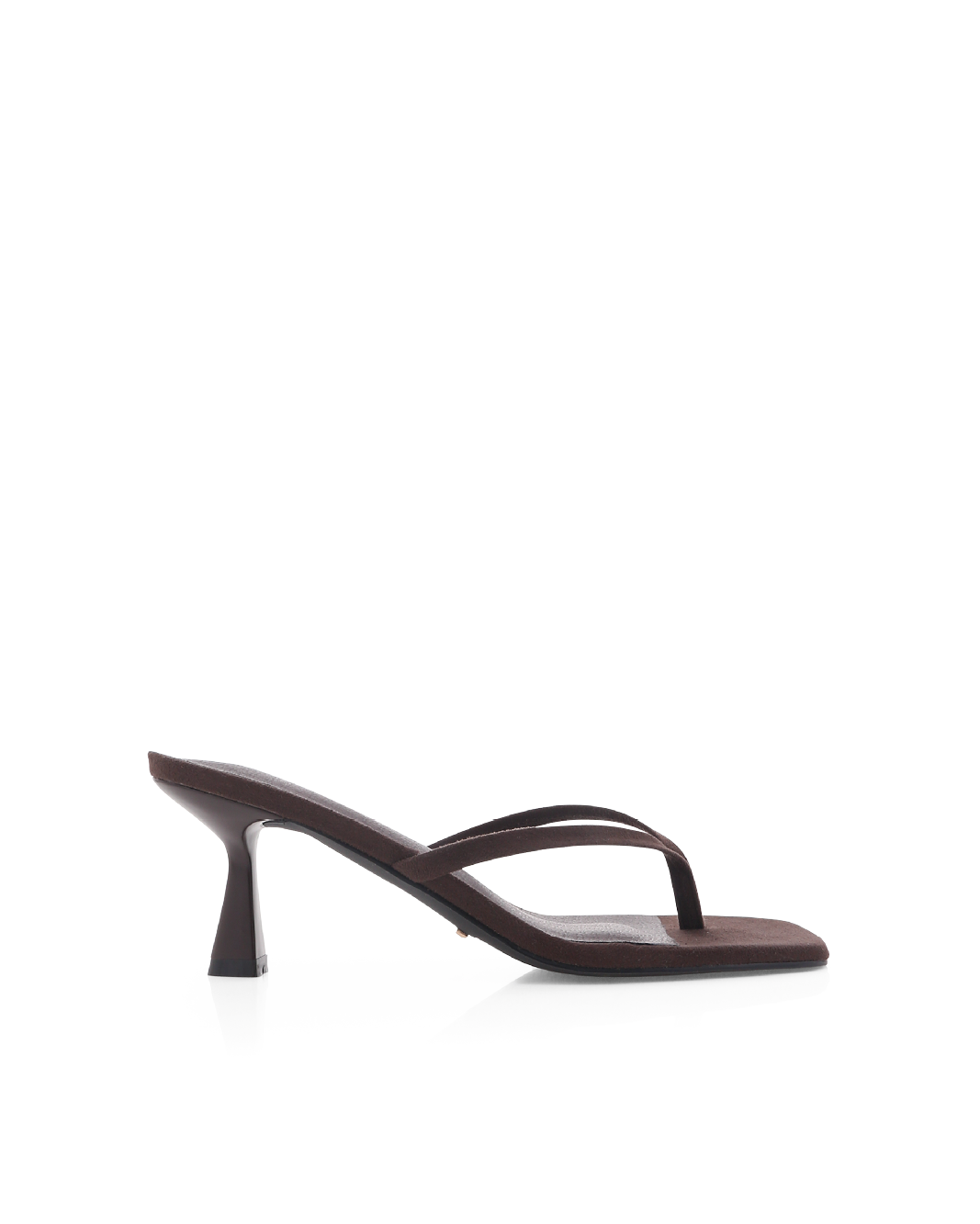 Xami Mid Stiletto Thong Mule, Dark Cacao Suede – Alicia Shoes, Hialeah FL