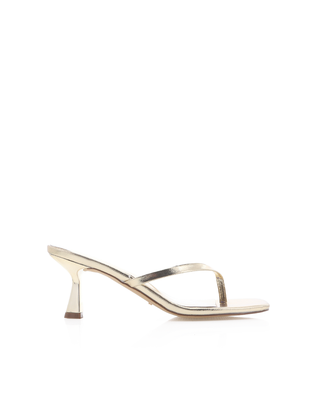 Xami Mid Stiletto Thong Mule, Gold Metallic – Alicia Shoes, Hialeah FL