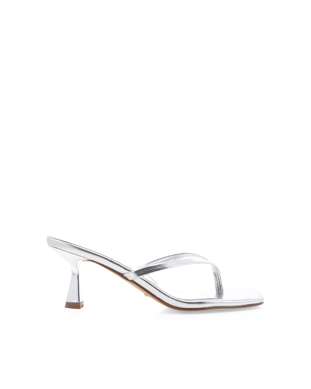 Xami Mid Stiletto Thong Mule, Silver Metallic – Alicia Shoes, Hialeah FL