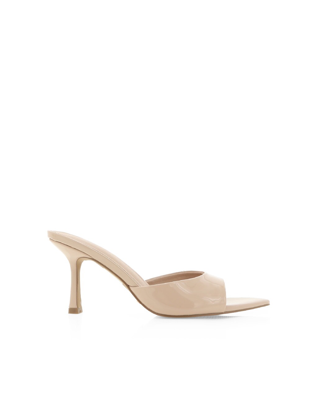Xanthe Mid Stiletto Open-Toe Mule, Cappuccino Patent – Alicia Shoes, Hialeah FL