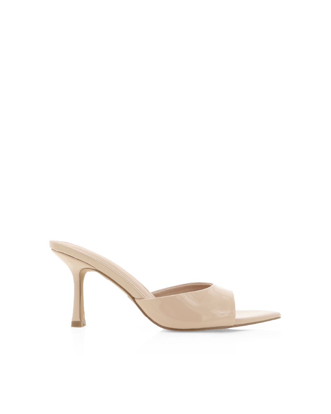 Xanthe Mid Stiletto Open-Toe Mule, Cappuccino Patent – Alicia Shoes, Hialeah FL