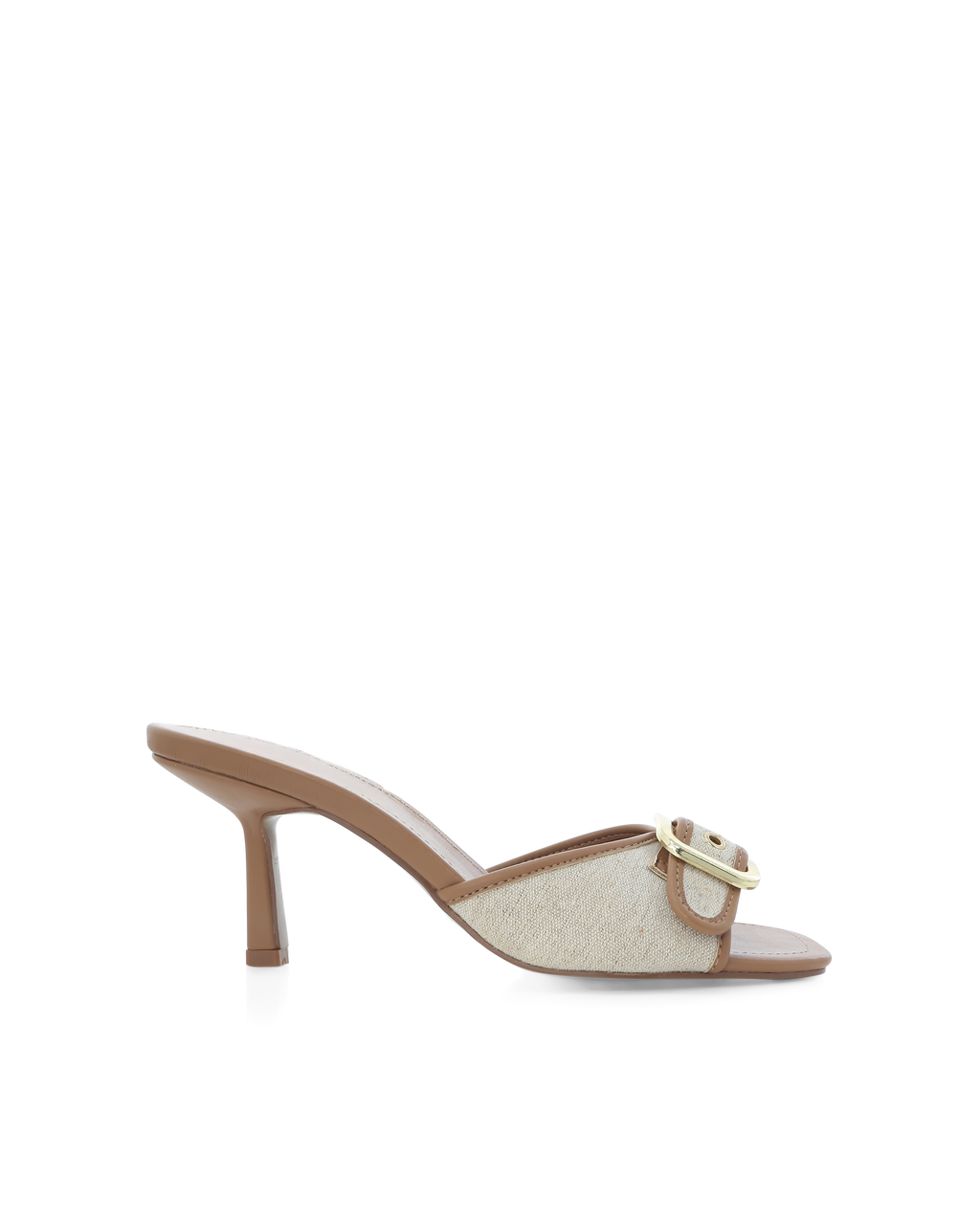 Yash Mid Stiletto Square-Toe Mule, Coffee Linen/Coffee – Alicia Shoes, Hialeah FL