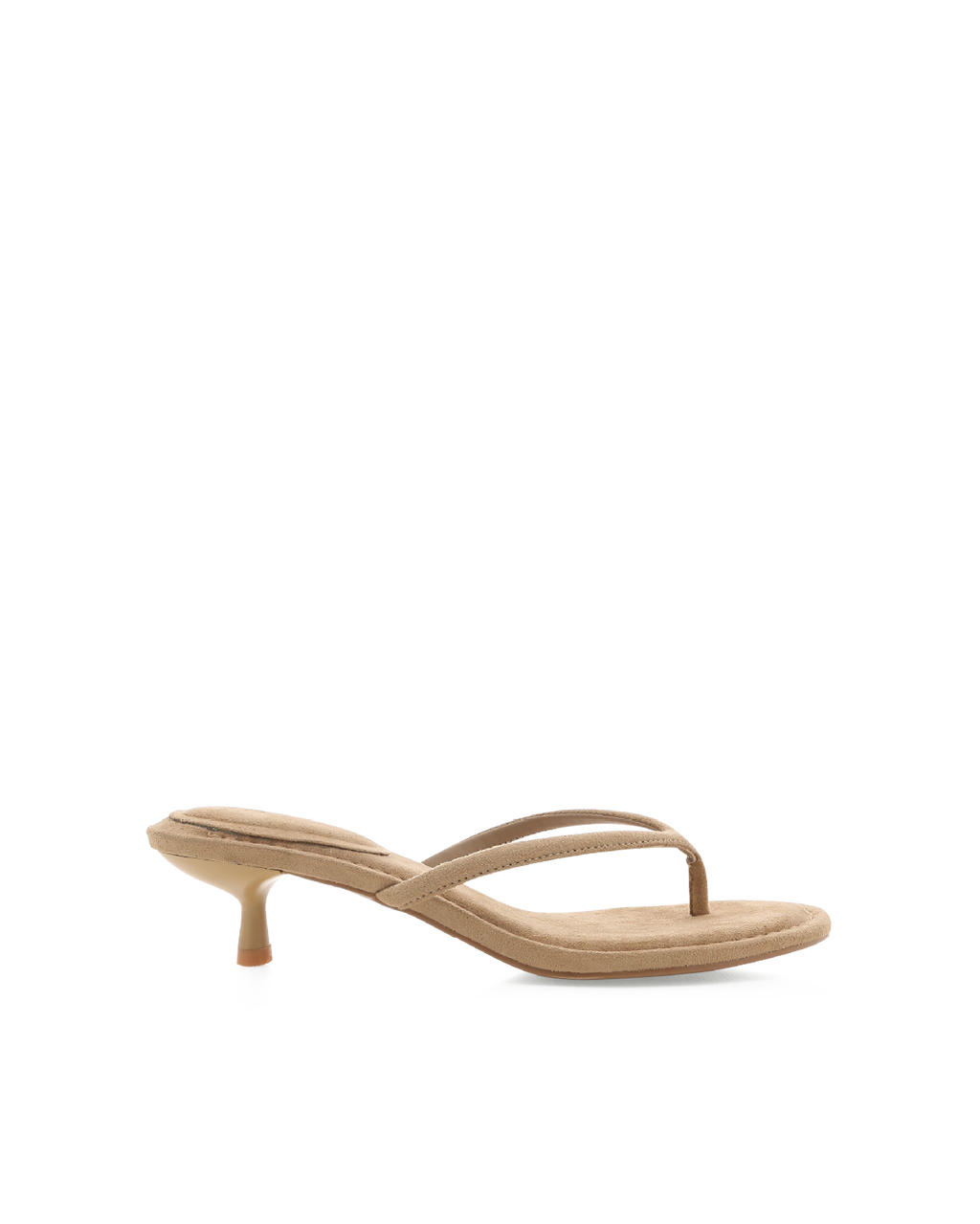 Zaven Kitten Heel Thong Mule, Cumin Suede – Alicia Shoes, Hialeah FL