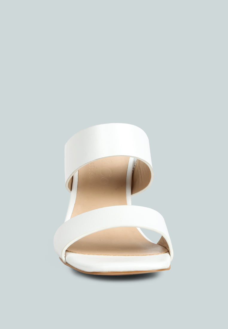 Alodia Slim Block Heel Sandals In White