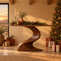 Mojave S-Curve Console Table in a Christmas living room