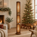 Halden Slatted Floor Lamp in a Christmas living room