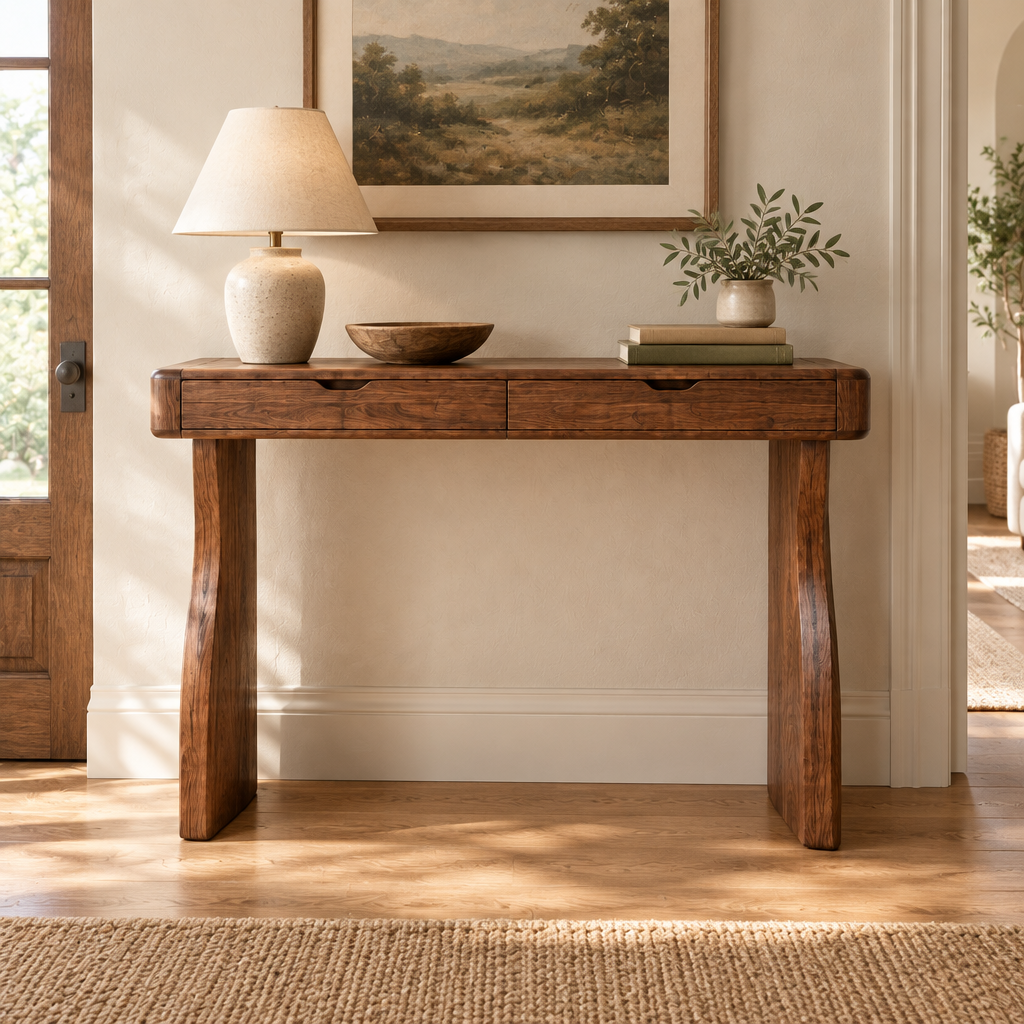 Sora Curved Console Table in use