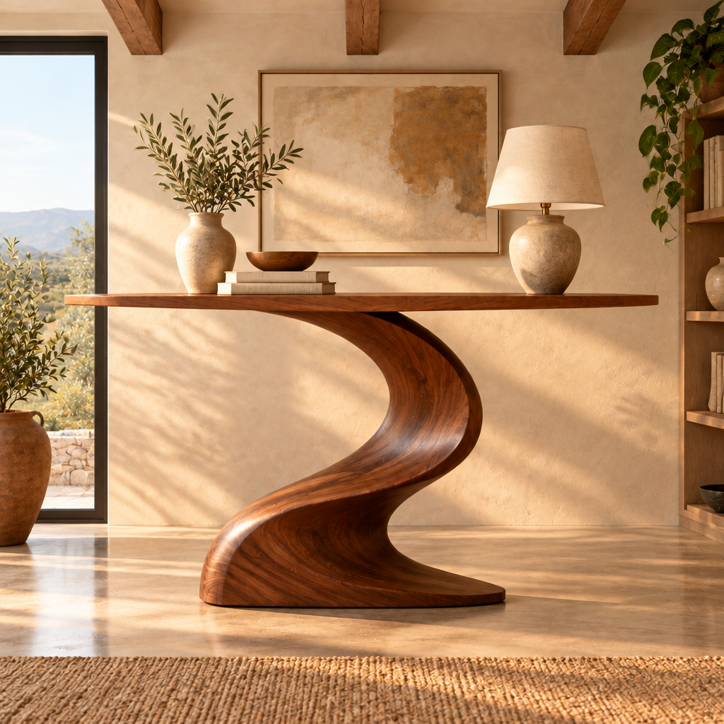 Mojave S-Curve Console Table in a living room