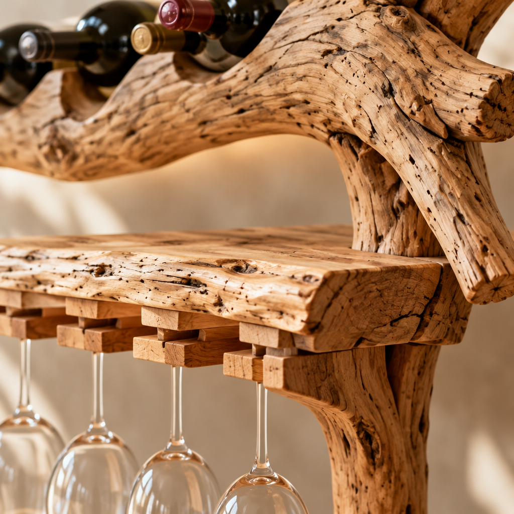 Tidewood Branch Wine Wall wood grain and joinery close-up