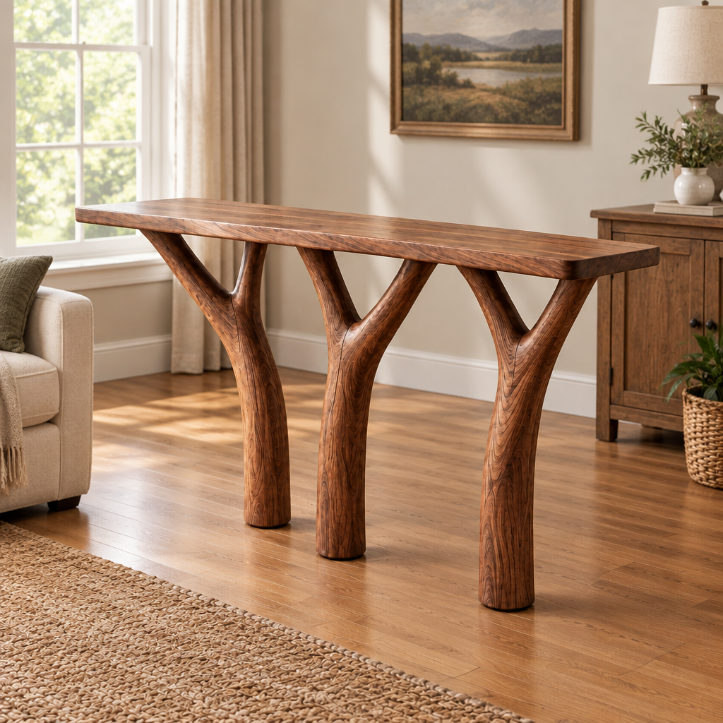Rowan Branch Console Table side view