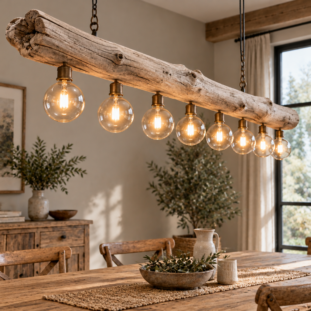 Tidewood Driftwood Beam Chandelier in use