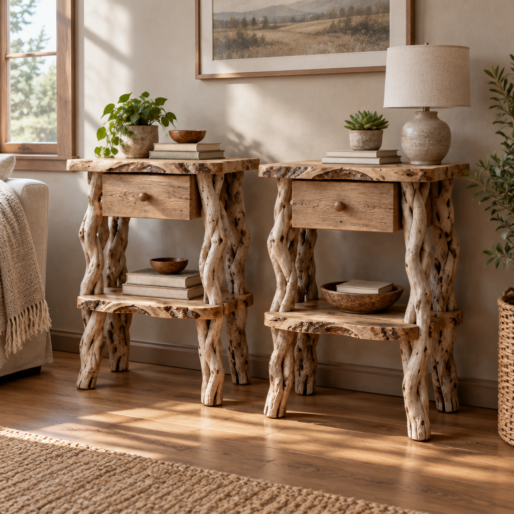 Tidewood Driftwood Nightstands, Set of 2 side view