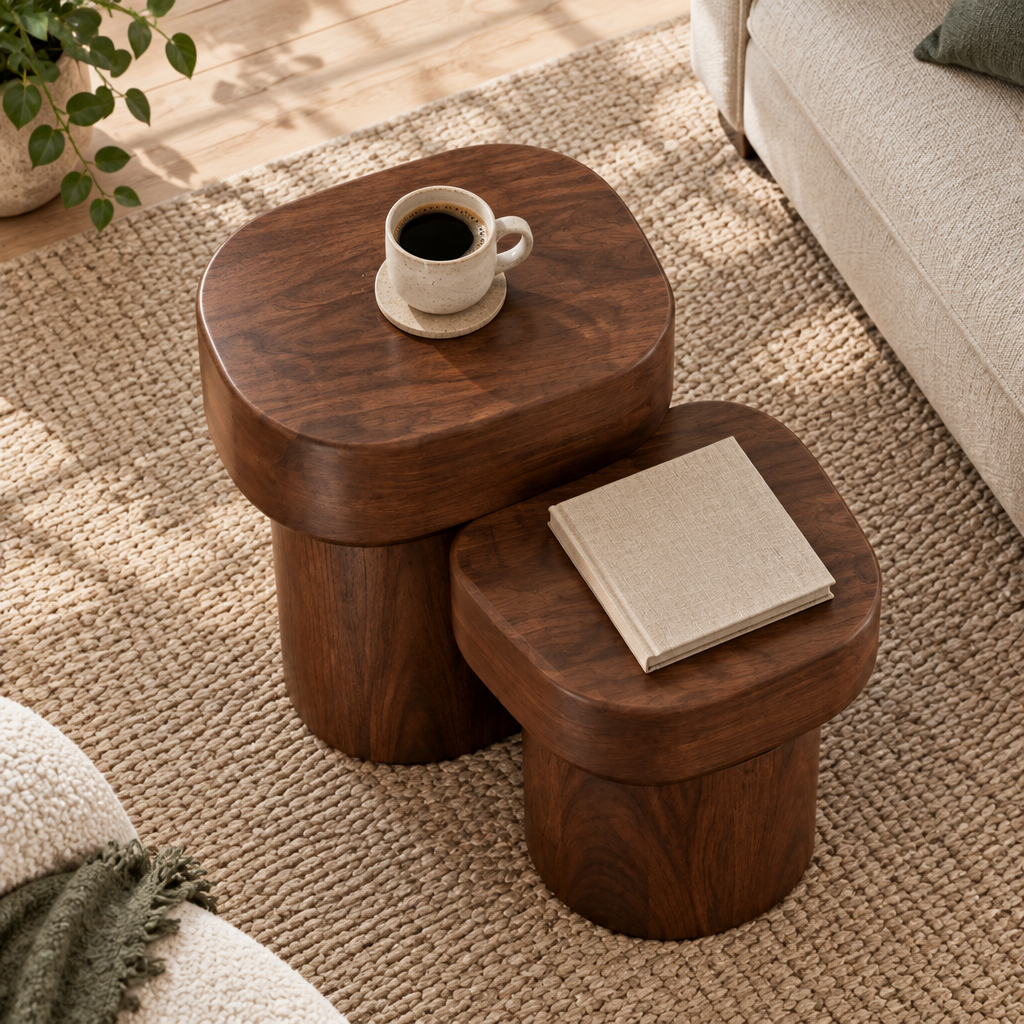 Mesa Stacked Block Side Tables in use