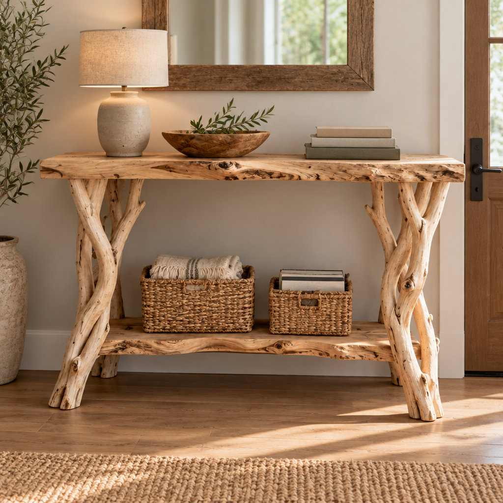 Tidewood Driftwood Leg Console in use