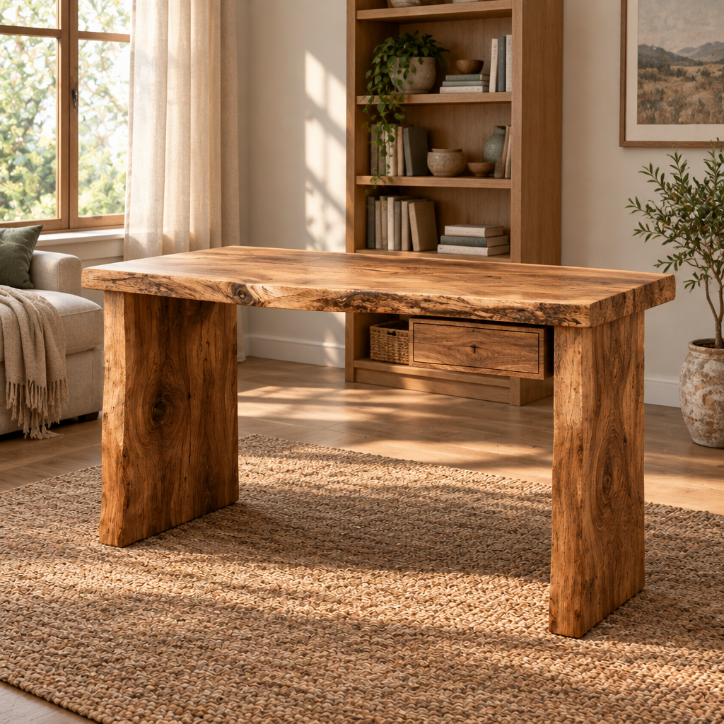 Tidewood Live-Edge Writing Desk side view
