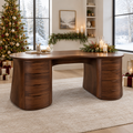 Atelier Curved Partner Desk in a Christmas home
