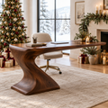 Atelier Cantilever Sculpted Desk in a Christmas home