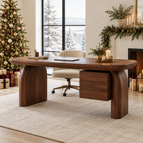 Atelier Arc Executive Desk in a Christmas home