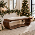 Atelier Ribbon Bench with Cushion in a Christmas home