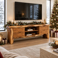 Riverbend Live-Edge TV Console in a Christmas home