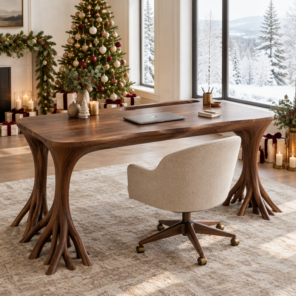 Atelier Organic Studio Desk in a Christmas home
