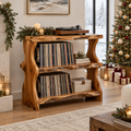 Riverbend Live-Edge Record Stand in a Christmas home