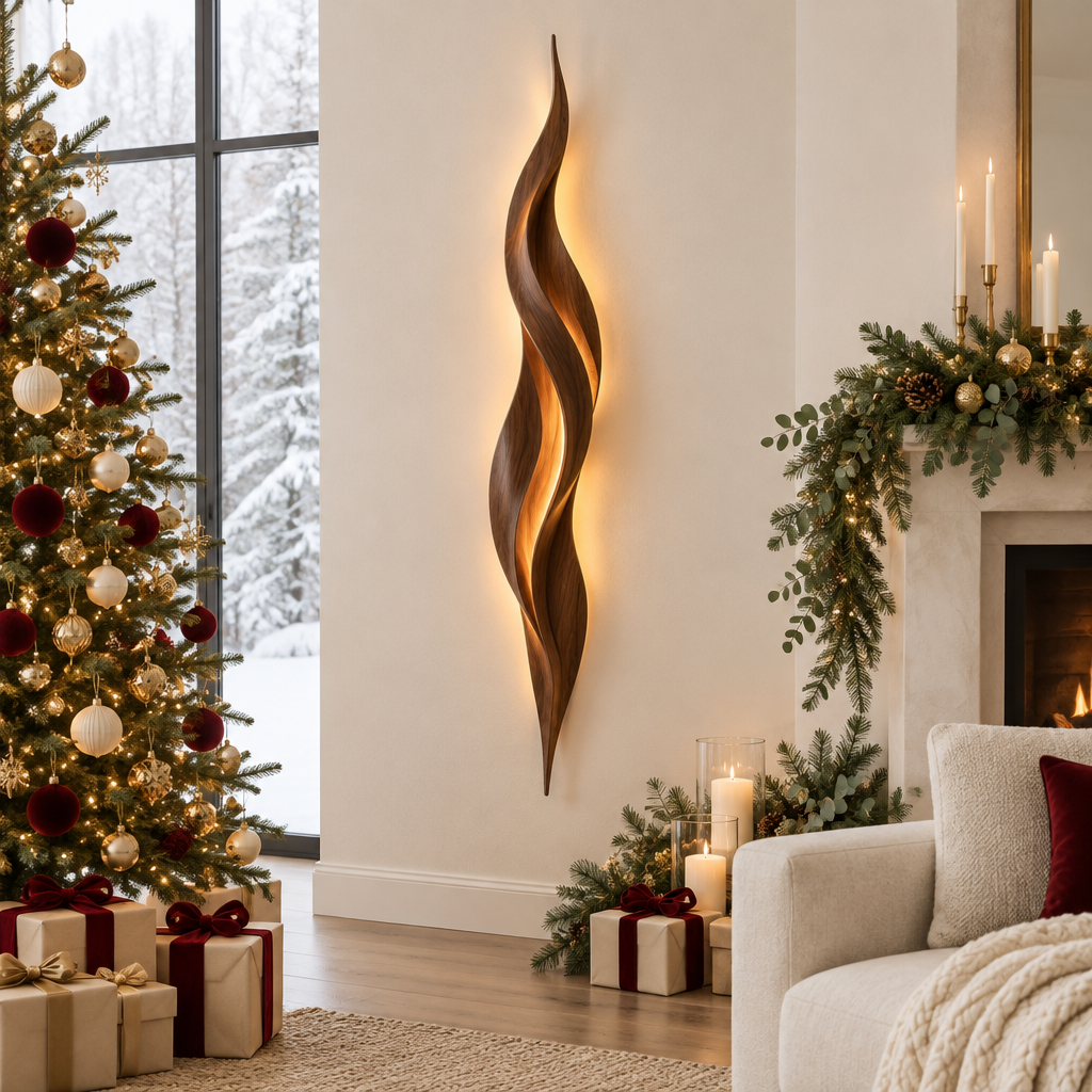 Atelier Flame Wall Light in a Christmas home