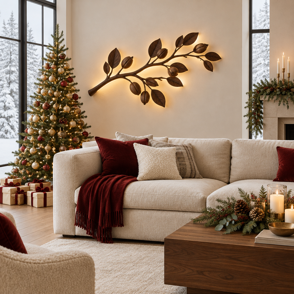 Atelier Branch LED Wall Light in a Christmas home