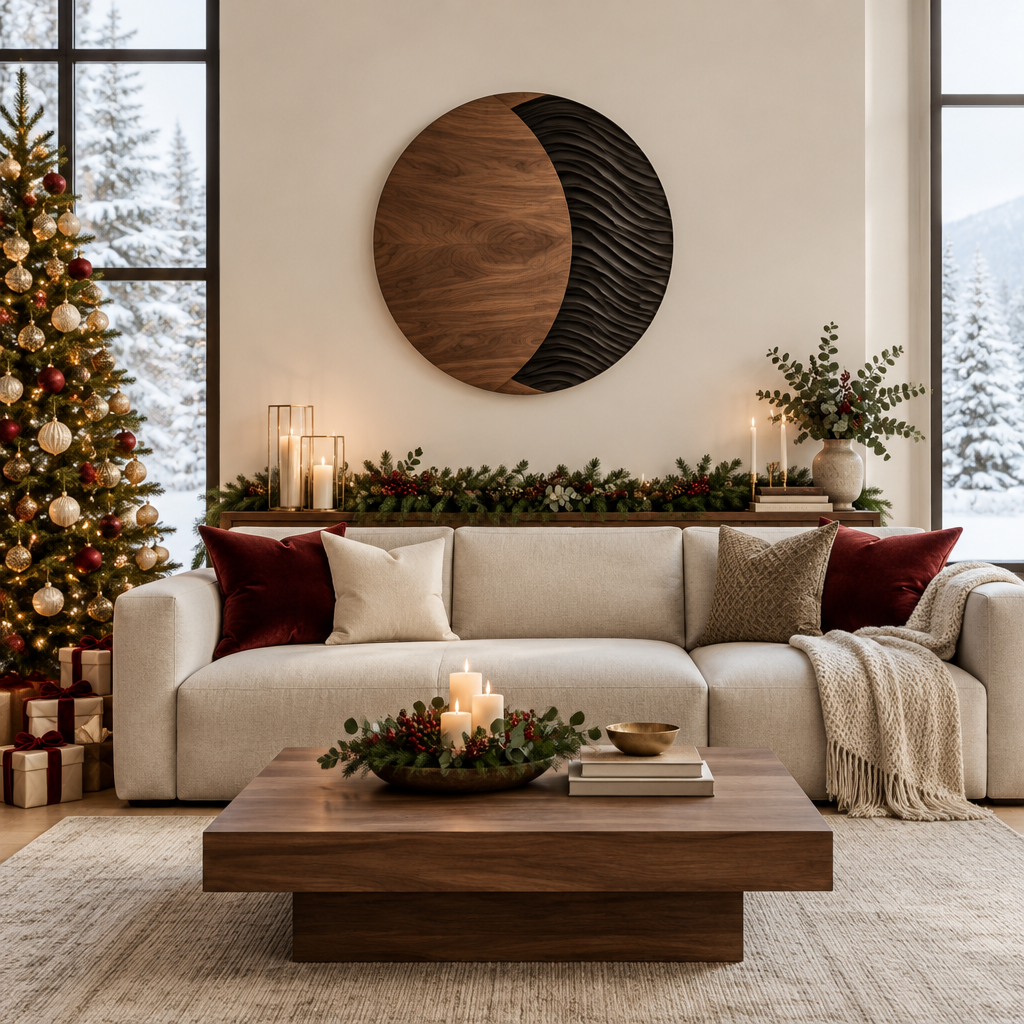 Atelier Moon Phase Wall Art in a Christmas home