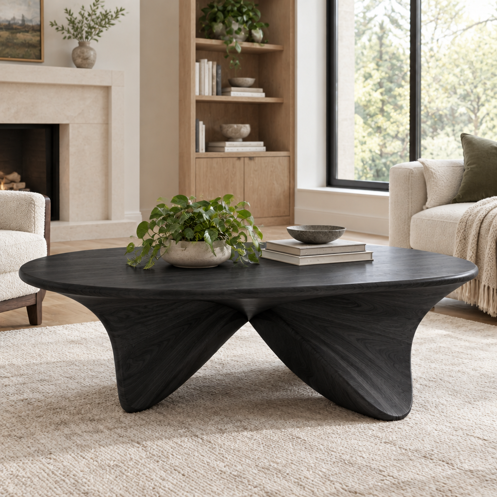Atelier Butterfly Coffee Table in Ebonized Black finish