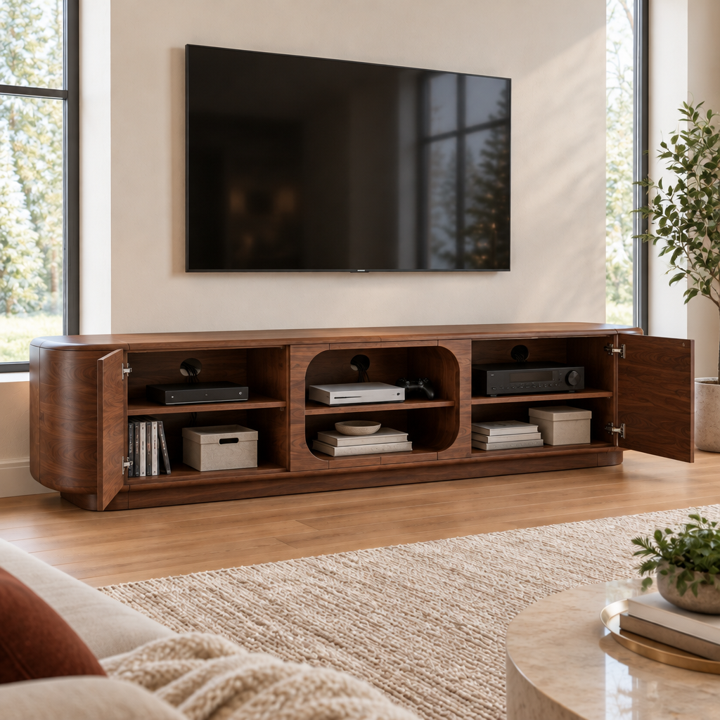 Atelier Organic Low TV Console in use