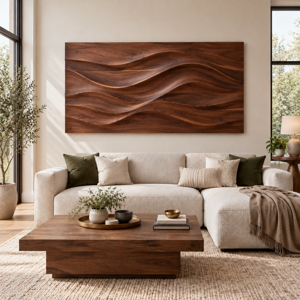Atelier Dune Wave Wall Panel in a living space