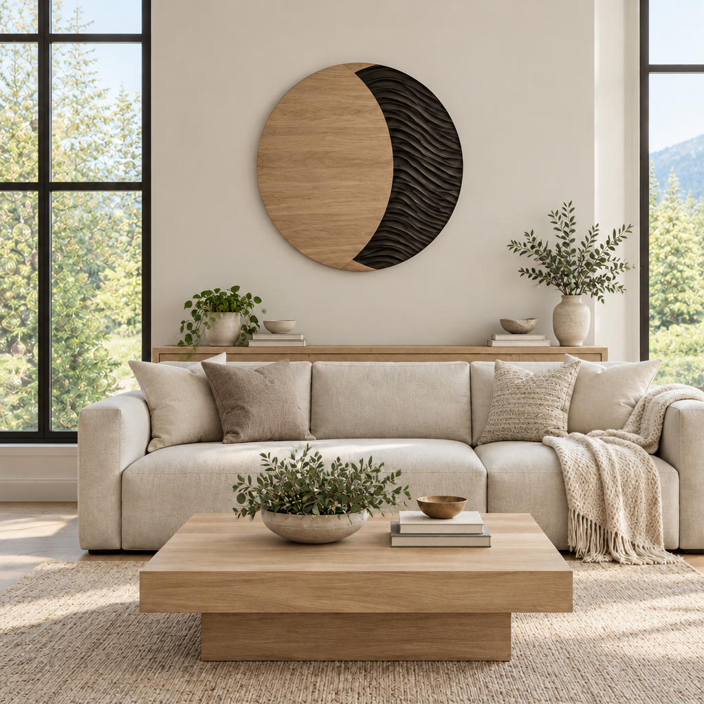 Atelier Moon Phase Wall Art in Natural Oak finish