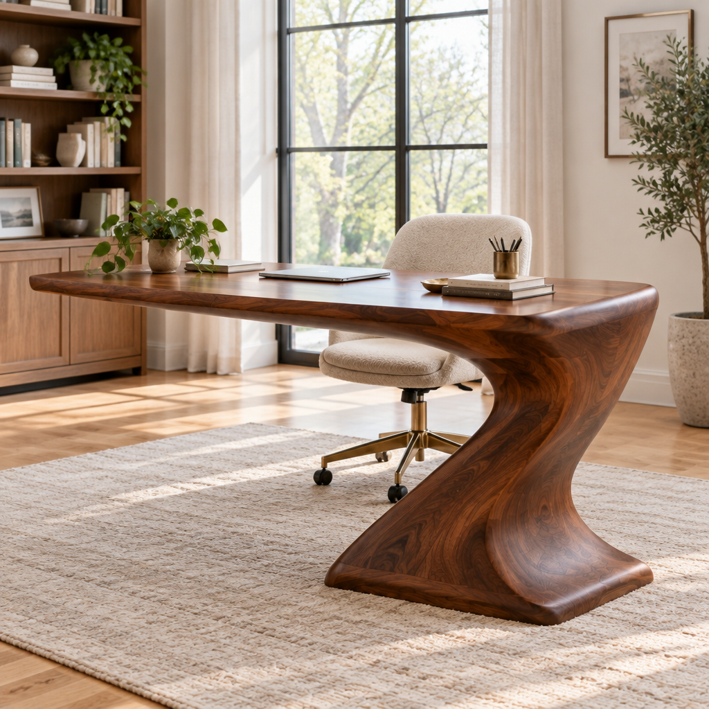 Atelier Cantilever Sculpted Desk side view